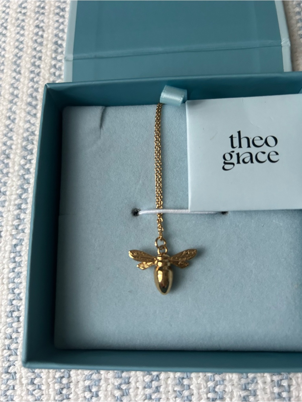 Theo Grace Bee Pendant Necklace in Gold Plating